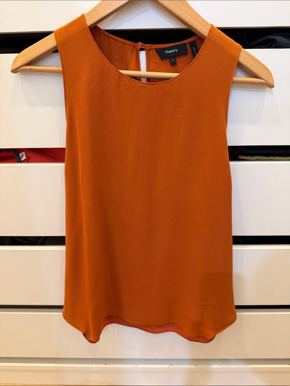 Theory Orange Silk Sleeveless Camisole